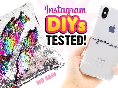 TESTING INSTAGRAM DIYS!! Remaking Viral Craft Ideas! DIY Phone Cases, Notebooks, Sequin Room Decor!