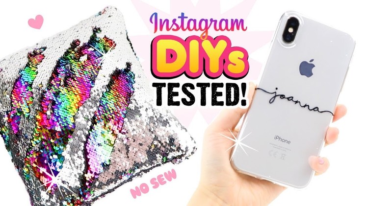 TESTING INSTAGRAM DIYS!! Remaking Viral Craft Ideas! DIY Phone Cases, Notebooks, Sequin Room Decor!