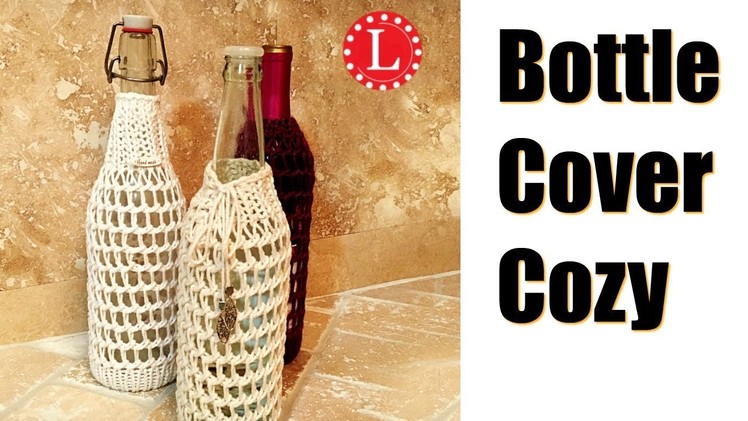 Wine bottle Cover LOOM KNIT on Round Loom (Mesh Sleeve Cozy) Loomahat