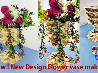 Wow ! New Design Flower vase making I Ice cream stick | home decor