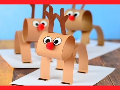 3D REINDEER CRAFT - fun Christmas paper craft for kids