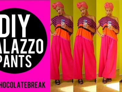 €4.99 DIY PINK PALAZZO PANTS IN 20MIN | DIY CLOTHES - NO SEWING PATTERN | PINK CHOCOLATE BREAK