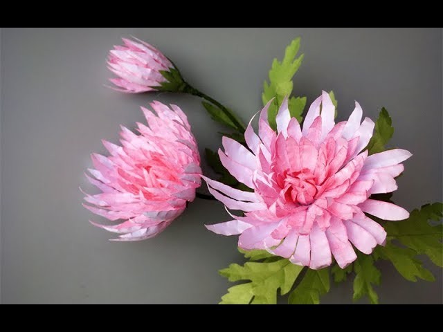 ABC TV | How To Make Pink Chrysanthemum Flower From Printer Paper - Craft Tutorial