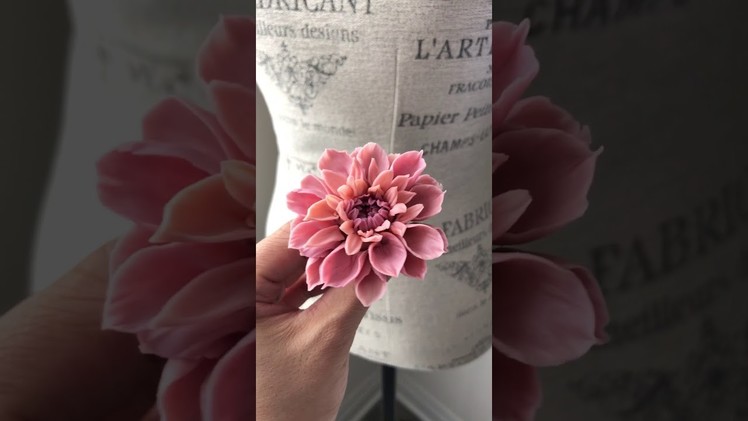 Bean paste flower craft - Dahlia