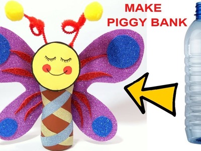 BUTTERFLY PIGGY BANK FROM PLASTIC BOTTLE | PLASTIC BOTTLE CRAFT | BEST OUT OF WASTE COMPETITION