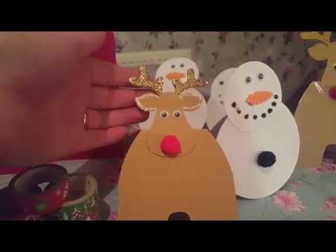 Christmas cards  - kids craft idea - using many items from Poundland !