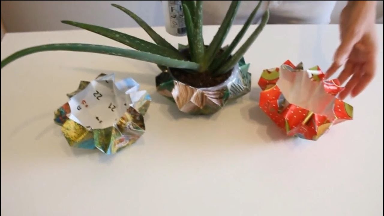 easy origami flower pot
