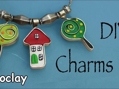 DIY Charms  with flat wire and Polymer clay