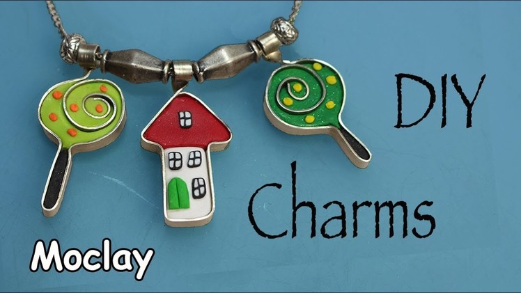 DIY Charms  with flat wire and Polymer clay