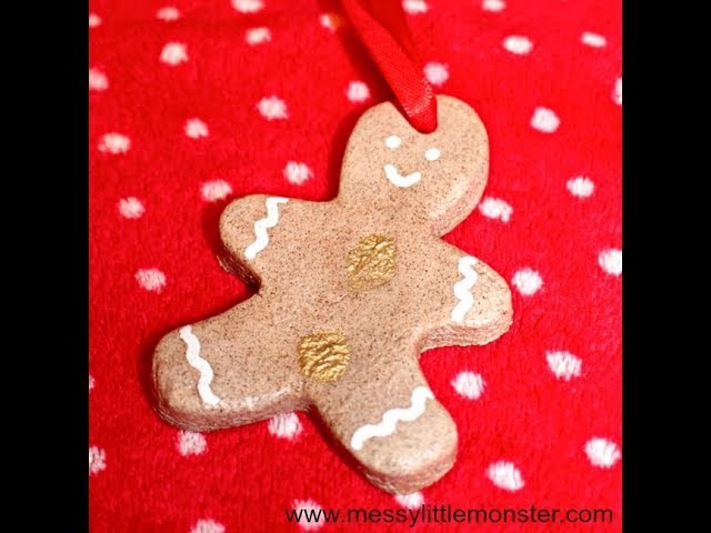 DIY CHRISTMAS ORNAMENT - fingerprint gingerbread man - SALT DOUGH CRAFT