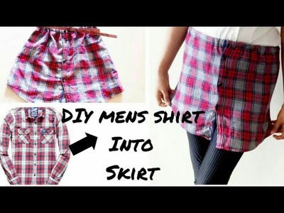 DIY Convert Mens Shirt Into Skirt||