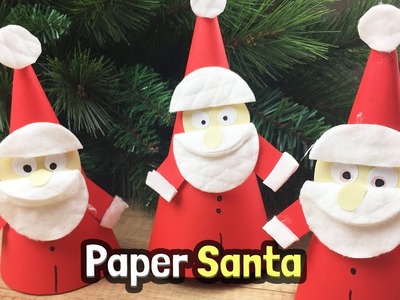DIY crafts for Christmas - Cute paper Santa Claus craft with just paper and cosmetic tissues