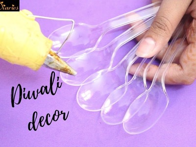 DIY Diwali Decoration with plastic spoon idea I Easy Diwali craft I Creative Diaries
