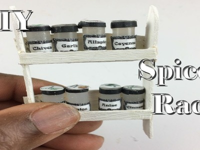 DIY DollHouse kitchen mini spice rack. How to make spice rack for dolls