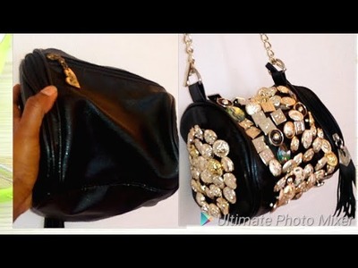 DIY Fashion : How to re-use.recycle.revamp old HANDBAGS using BUTTONS.