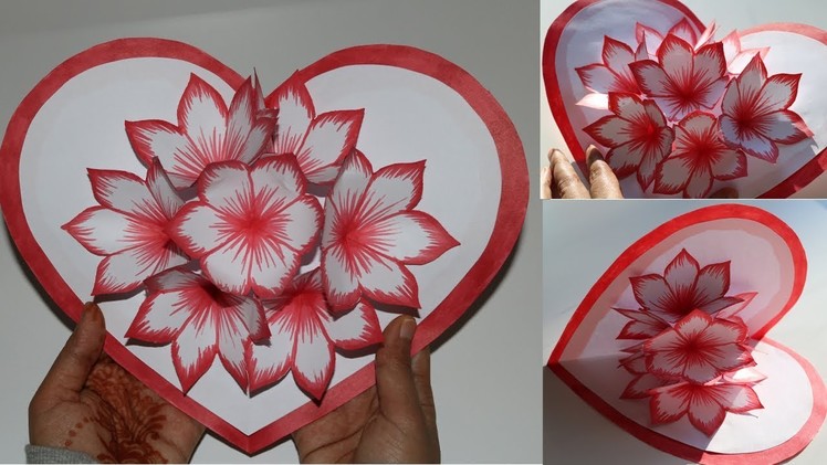 DIY Flower Pop up Card-Paper Crafts-Handmade craft