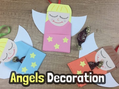 DIY for Christmas tree decoration | Little angels craft with candies, easy to do with kids