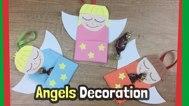 DIY for Christmas tree decoration | Little angels craft with candies, easy to do with kids