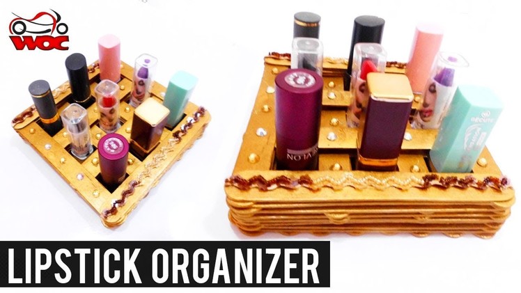 DIY Lipstick Organizer - Simple Tutorial With Popsicle Sticks - Pop Stick Craft