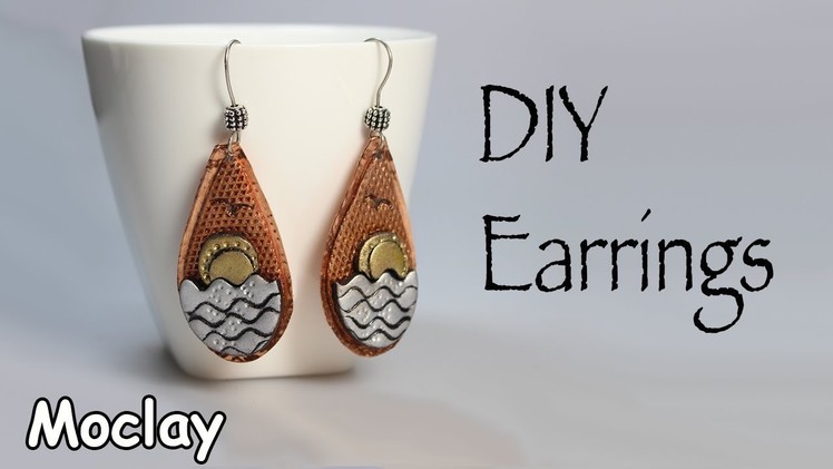 DIY metal earrings. Polymer clay tutorial