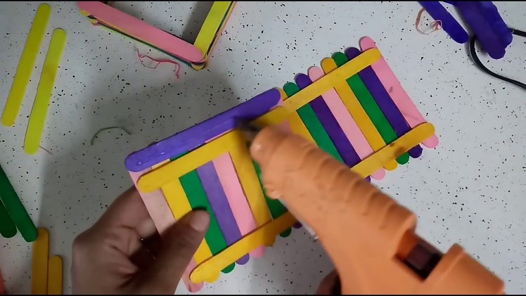 DIY Popsicle Sticks Craft For Room Decoration | How To | CraftLas