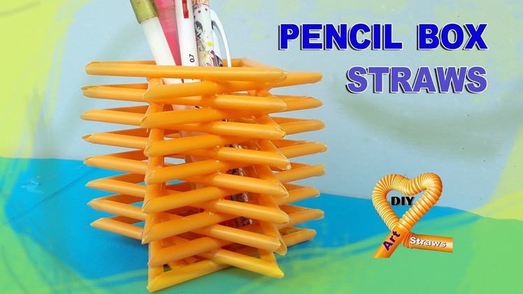 DIY Straw craft ✅ Easy pencil holder - How to make Pen Stand using straw #DIY Art Straws