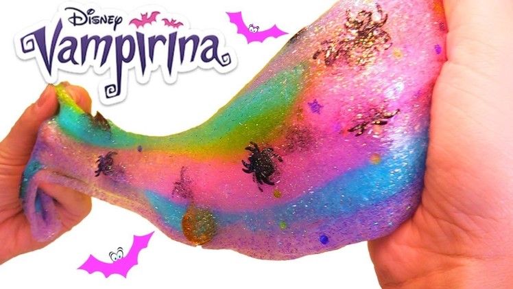 DIY VAMPIRINA SLIME - Make Ghoul Rainbow Glitter Slime | Halloween Kids Craft