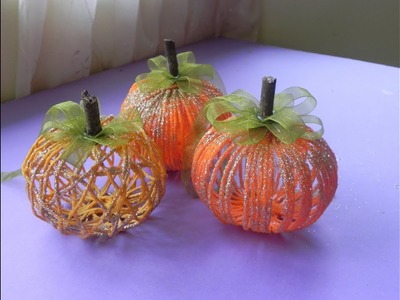 DIY Yarn Pumpkin: Easy Pumpkin Craft and Decoration Idea.