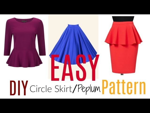 EASY DIY Circle Skirt.Peplum Pattern Tutorial