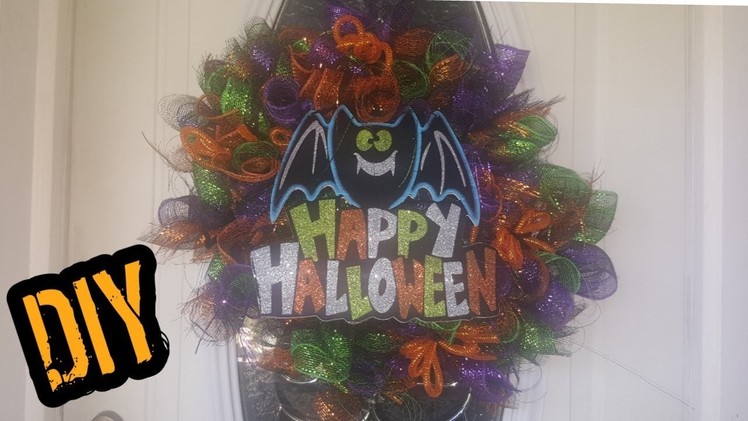 EASY HALLOWEEN DECO MESH WREATH TUTORIAL | DIY | DOLLAR Tree | Dollarama items ONLY |