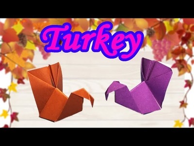 Easy Thanksgiving Turkey DIY Craft for Kids | How to Make a Turkey with One Piece of Origami Paper