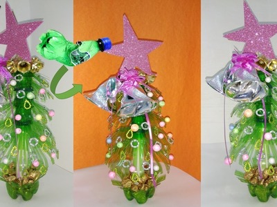 Empty Plastic Bottle craft || Christmas tree making
