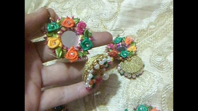 Handmade gota jewellery art & craft-Multi Jhomer & Jhumki