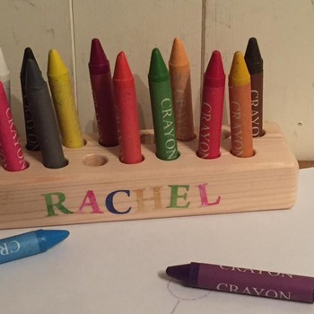 Handmade personalized crayon block