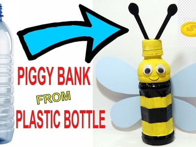 HONEY BEE PIGGY BANK FROM PLASTIC BOTTLE | PLASTIC BOTTLE CRAFT | BEST OUT OF WASTE COMPETITION