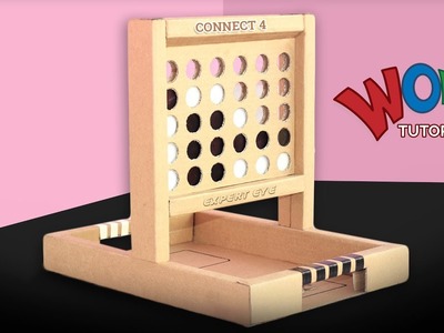 How to Make Connect 4 game from cardboard at home ! Amazing DIY Connect 4 game