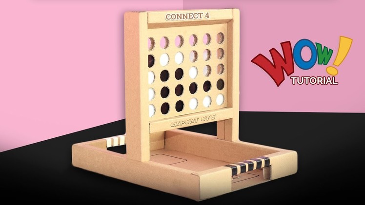 How to Make Connect 4 game from cardboard at home ! Amazing DIY Connect 4 game