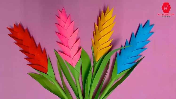 How to Make Heliconia Flower with Paper ● 10 Minutes Craft ● HD