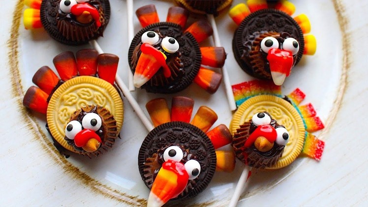 How To Make Thanksgiving Oreo Turkey Pops! Fun Kids Treat Craft!