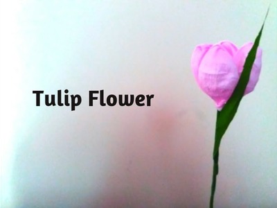 How to make tulip flower ???? | DIY crape paper craft | Easy flower making idea.