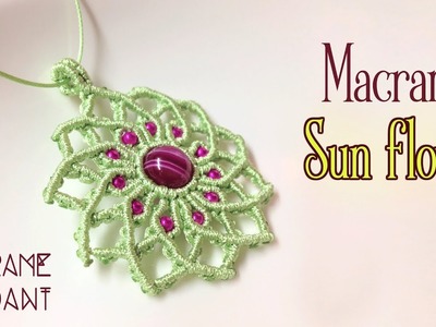 Macrame pendant tutorial: The sun flower - Simple macrame idea craft