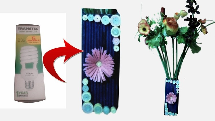 Make flower vase with waste things. Newspaper Craft. DIY flower pot