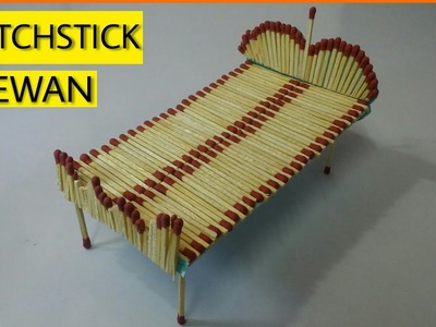 Matchstick Bed.Deewan wooden match art and craft - Matchsticks bed art