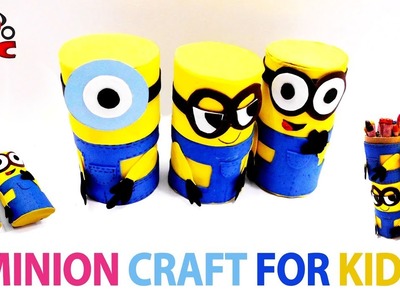 Minion Toilet Paper Roll Craft For Kids - How to Make Minions Boxes - Cardboard Tube Minions