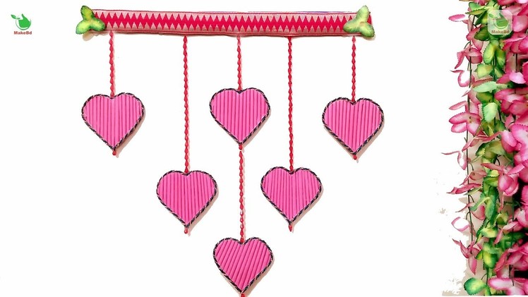 New Wall Hanging Craft ideas with Paper - Beautiful Heart Wall Decoration