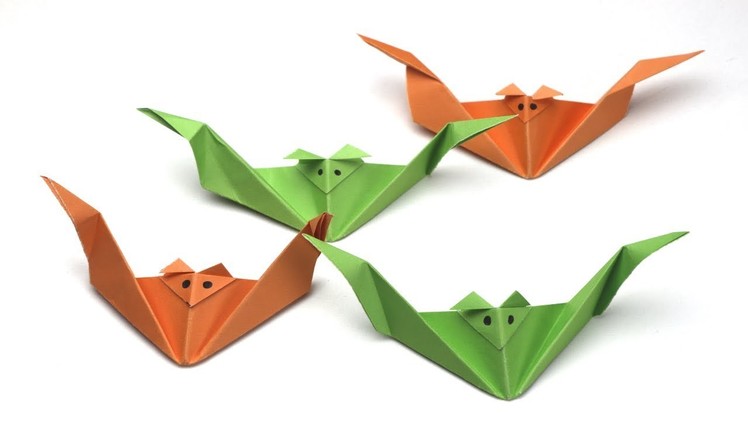 Origami Bat - Tutorial: Easy origami animal - Halloween crafts - DIY Halloween decorations