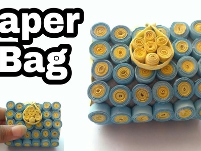 Paper bag | mini Hand bag | paper quilling | paper quilling craft | paper quilling bag | paper cluch