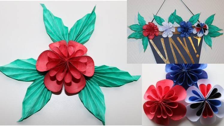 Paper Flower & Leaf  Using Bond Paper -   DIY Kusudama Flowers Making -  Paper Craft