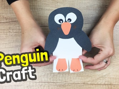 Paper Penguin DIY for kids - Easy step by step tutorial to make cute penguin craft