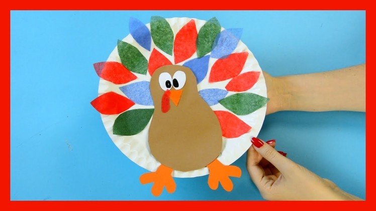 Paper Plate Turkey Craft using Tissue Paper